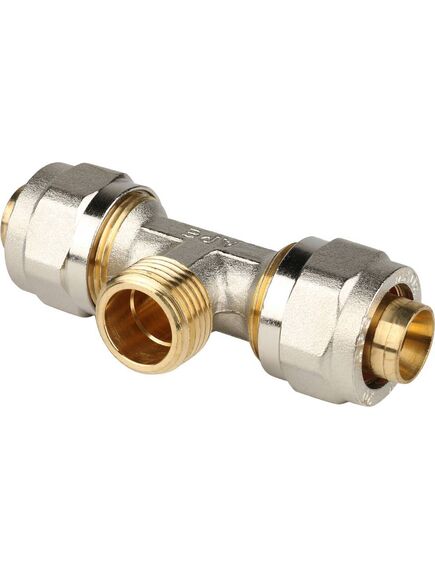 Купить SFS-0011-001220 STOUT Тройник с н/р 20xR 1/2" для металлопластиковых труб винтовой (SFS-0011-001220) по цене 970 руб., в Санкт-Петебруге в интернет магазине 100-Систем, а также дургие товары STOUT из раздела Обжим и Фитинги Stout