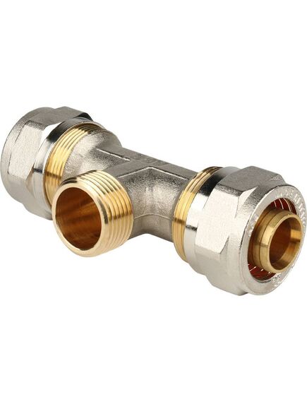 Купить SFS-0011-003426 STOUT Тройник с н/р 26xR 3/4" для металлопластиковых труб винтовой (sfs-0011-003426) по цене 1758 руб., в Санкт-Петебруге в интернет магазине 100-Систем, а также дургие товары STOUT из раздела Обжим и Фитинги Stout