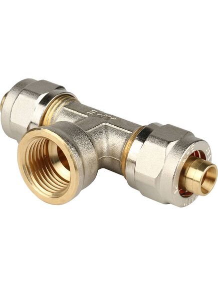 Купить SFS-0012-001216 STOUT Тройник с в/р 16xR 1/2" для металлопластиковых труб винтовой (SFS-0012-001216) по цене 763 руб., в Санкт-Петебруге в интернет магазине 100-Систем, а также дургие товары STOUT из раздела Обжим и Фитинги Stout