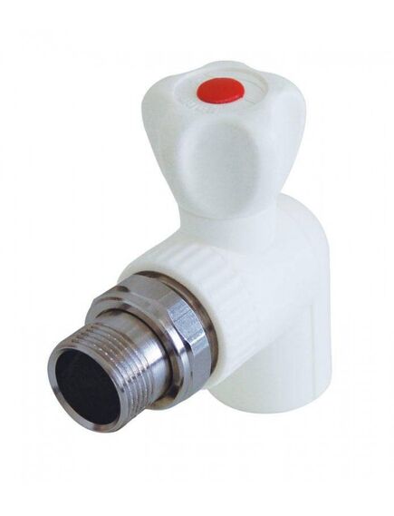 Купить 3242-vre-250b00 Kalde 25x 1/2" Кран шаровой разборный угловой с накидной гайкой для ППР труб под сварку (цвет белый) (3242-VRE-250B00) по цене 1177 руб., в Санкт-Петебруге в интернет магазине 100-Систем, а также дургие товары  из раздела Фитинги белые полипропиленовые 25 и Трубы и фитинги белые полипропиленовые