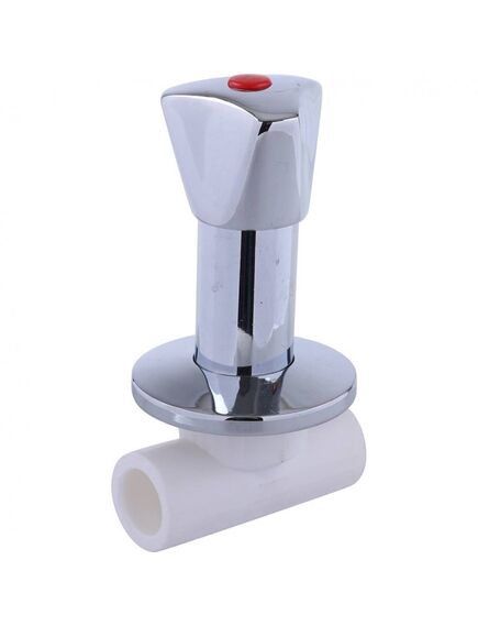 Купить 3242-vlk-200000  Kalde d=20 Вентиль c хромированной удлиненной ручкой под штукатурку для ППР труб под сварку (цвет белый) (3242-vlk-200000) по цене 810 руб., в Санкт-Петебруге в интернет магазине 100-Систем, а также дургие товары  из раздела Фитинги белые полипропиленовые 20 и Трубы и фитинги белые полипропиленовые