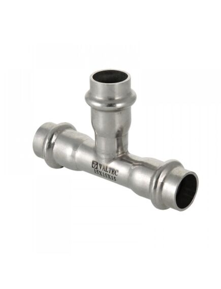 Купить Тройник Valtec пресс 35х28х35, нерж. сталь (VTI.931.I.352835) по цене 885 руб., в Санкт-Петебруге в интернет магазине 100-Систем, а также дургие товары VALTEC из раздела Фитинги Valtec  35 и Трубы и фитинги Valtec