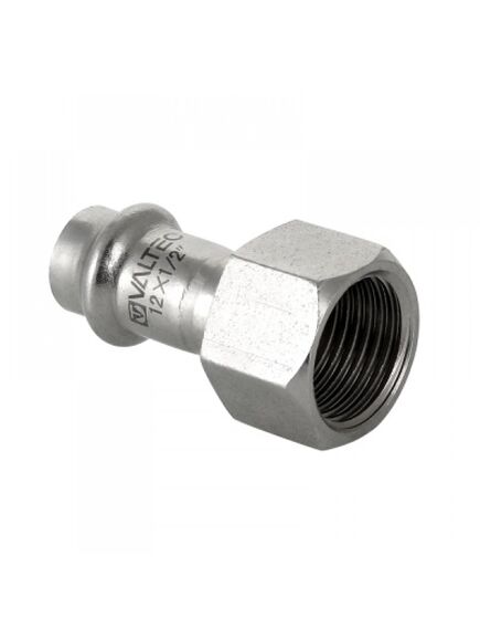 Купить Муфта Valtec пресс 12х1/2" ВР, нерж. сталь (vti.902.i.001204) по цене 159 руб., в Санкт-Петебруге в интернет магазине 100-Систем, а также дургие товары VALTEC из раздела Фитинги Valtec 12 и Трубы и фитинги Valtec