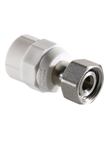 Купить Соединитель PPR с накидной гайкой 20 х 1/2" конус (vtp.708.k.02004) по цене 249 руб., в Санкт-Петебруге в интернет магазине 100-Систем, а также дургие товары VALTEC из раздела Фитинги белые полипропиленовые 20 и Трубы и фитинги белые полипропиленовые