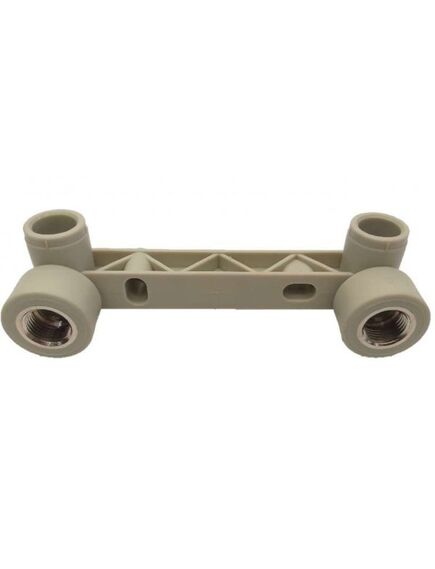 Купить Колено двойное настенное на планке для смесителя 2x20x1/2" (aa249020012) по цене 1071.6 руб., в Санкт-Петебруге в интернет магазине 100-Систем, а также дургие товары FV-Plast из раздела Фитинги серые полипропиленовые 20 и Трубы и фитинги серые полипропиленовые