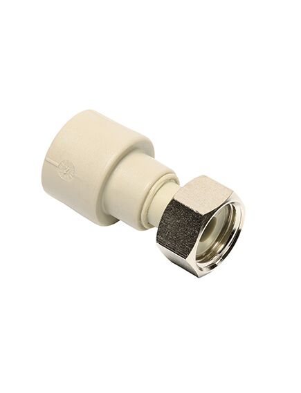 Купить Муфта с накидной гайкой Ekoplastik 25x3/4 PP-R  с отверстием для пломбы (SNAMD02525) по цене 672.09 руб., в Санкт-Петебруге в интернет магазине 100-Систем, а также дургие товары EKOPLASTIK из раздела Фитинги серые полипропиленовые 25 и Трубы и фитинги серые полипропиленовые