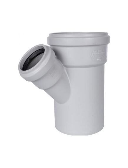 Купить STOUT D 110 x 58 / 45° Тройник канализационный бесшумный (skb-0015-115845) по цене 1064 руб., в Санкт-Петебруге в интернет магазине 100-Систем, а также дургие товары STOUT из раздела Тройники переходные шумопоглощающие фановые и Переходы шумопоглощающие фановые