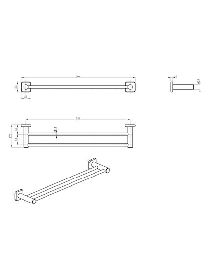Купить Полотенцедержатель двойной WONZON & WOGHAND, Хром (WW-V1102-CR) (ww-v1102-cr) по цене 4927 руб., в Санкт-Петебруге в интернет магазине 100-Систем, а также дургие товары WONZON & WOGHAND из раздела Штанги для полотенец и Полотенцедержатели