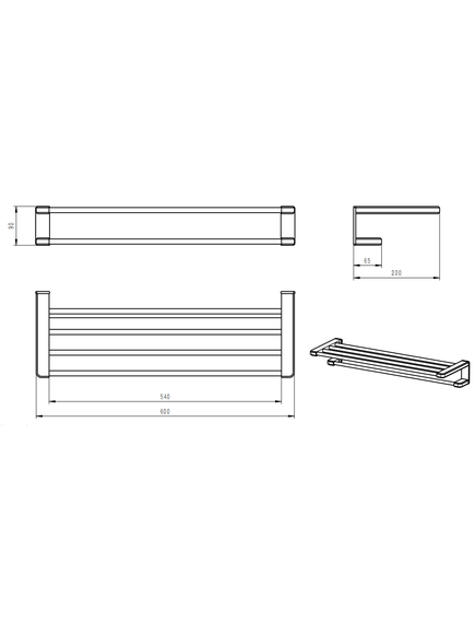 Купить Полотенцедержатель с полкой WONZON & WOGHAND, Хром (WW-V3902-CR) (ww-v3902-cr) по цене 22243 руб., в Санкт-Петебруге в интернет магазине 100-Систем, а также дургие товары WONZON & WOGHAND из раздела Полки для полотенец и Полотенцедержатели