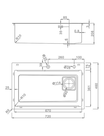 Купить Мойка кухонная Raglo R702.7246.09 графит (r702.7246.09) по цене 27201 руб., в Санкт-Петебруге в интернет магазине 100-Систем, а также дургие товары Raglo из раздела Врезные мойки и Кухонные мойки