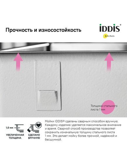 Купить Мойка, нерж. сталь, универсального монтажа, графит, 210*440, Edifice, IDDIS, EDI21G0i77 (edi21g0i77) по цене 4400 руб., в Санкт-Петебруге в интернет магазине 100-Систем, а также дургие товары IDDIS из раздела Врезные мойки и Кухонные мойки