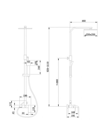 Купить Душевая стойка ABBER Wasserfall AF8616BL с изливом, черная матовая (af8616bl) по цене 42000 руб., в Санкт-Петебруге в интернет магазине 100-Систем, а также дургие товары ABBER из раздела Душевые стойки и Душевые стойки, системы, панели, гарнитуры