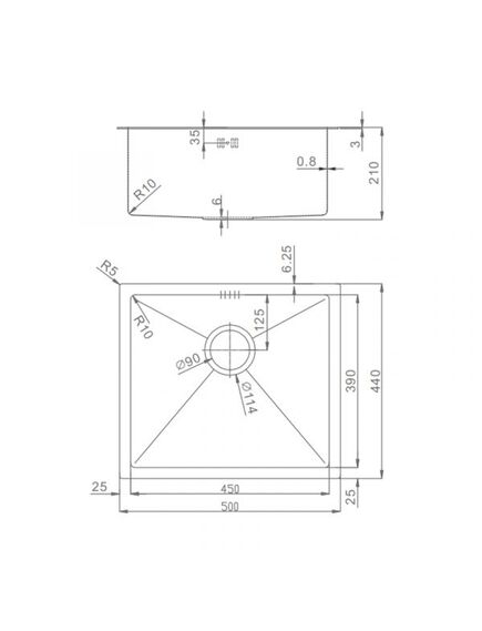 Купить Кухонная мойка Raglo R703.5044.03, золотой сатин (r703.5044.03) по цене 20338 руб., в Санкт-Петебруге в интернет магазине 100-Систем, а также дургие товары Raglo из раздела Врезные мойки и Кухонные мойки