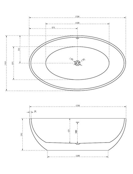 Купить Акриловая ванна ABBER AB9249-1.7 белая (ab9249-1.7) по цене 104550 руб., в Санкт-Петебруге в интернет магазине 100-Систем, а также дургие товары ABBER из раздела Акриловые ванны и Ванны