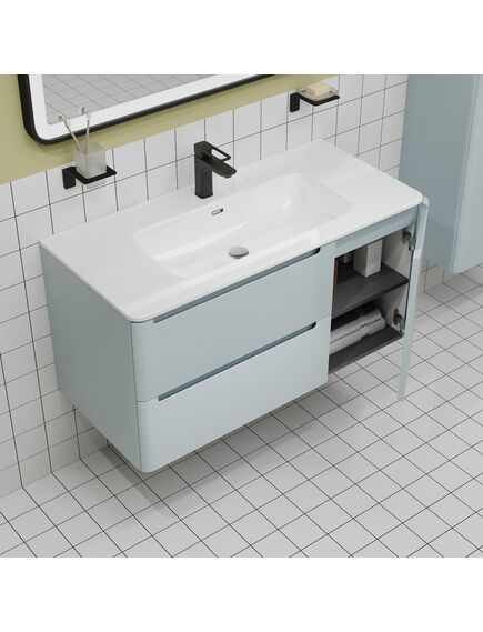 Купить Тумба с умывальником, подвесная, 100 см,голубой, Edifice, IDDIS, EDI10B0i95K подходит умыв. 0101000i28 (edi10b0i95k) по цене 24000 руб., в Санкт-Петебруге в интернет магазине 100-Систем, а также дургие товары IDDIS из раздела Тумбы с умывальником и Мебель для ванной комнаты