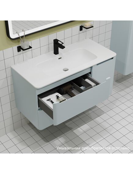 Купить Тумба подвесная, 100 см, голубой, Edifice, IDDIS, EDI10B0i95 подходит умыв. 0101000i28 (edi10b0i95) по цене 16900 руб., в Санкт-Петебруге в интернет магазине 100-Систем, а также дургие товары IDDIS из раздела Тумбы под раковину и Мебель для ванной комнаты