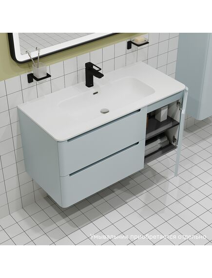 Купить Тумба подвесная, 100 см, голубой, Edifice, IDDIS, EDI10B0i95 подходит умыв. 0101000i28 (edi10b0i95) по цене 16900 руб., в Санкт-Петебруге в интернет магазине 100-Систем, а также дургие товары IDDIS из раздела Тумбы под раковину и Мебель для ванной комнаты