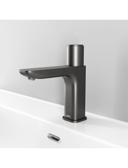 Купить Смеситель Iddis Slide SLIGMBTi01 для умывальника, с управлением Push Control, графит (sligmbti01) по цене 5990 руб., в Санкт-Петебруге в интернет магазине 100-Систем, а также дургие товары IDDIS из раздела Кнопочные смесители и Смесители для раковины