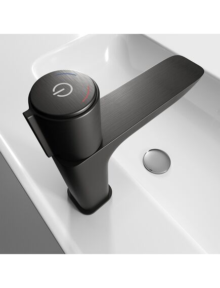 Купить Смеситель Iddis Slide SLIGMBTi01 для умывальника, с управлением Push Control, графит (sligmbti01) по цене 5990 руб., в Санкт-Петебруге в интернет магазине 100-Систем, а также дургие товары IDDIS из раздела Кнопочные смесители и Смесители для раковины