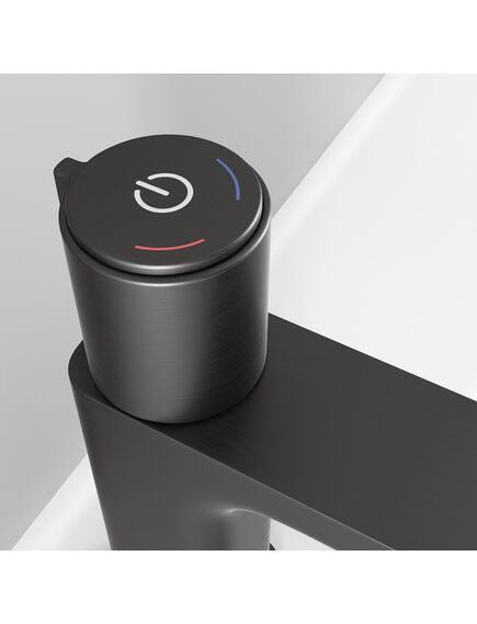 Купить Смеситель Iddis Slide SLIGMBTi01 для умывальника, с управлением Push Control, графит (sligmbti01) по цене 5990 руб., в Санкт-Петебруге в интернет магазине 100-Систем, а также дургие товары IDDIS из раздела Кнопочные смесители и Смесители для раковины