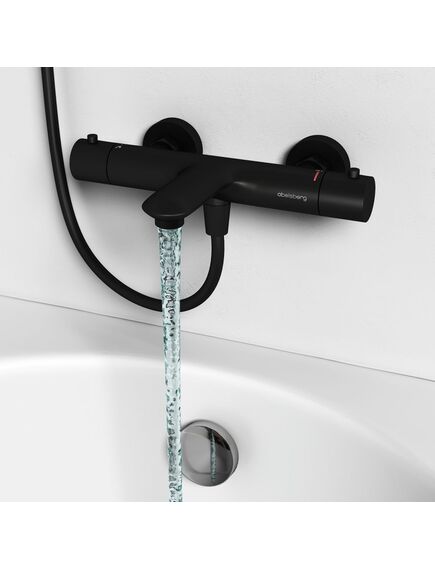 Купить Смеситель для ванны и душа Abelsberg Perfecta INF61101MB с термостатом, вулканический черный (inf61101mb) по цене 21490 руб., в Санкт-Петебруге в интернет магазине 100-Систем, а также дургие товары Abelsberg из раздела Смесители с коротким изливом и Смесители для ванны и душа