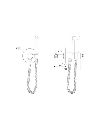 Купить Смеситель с гигиеническим душем и термостатом, встраиваемая WONZON & WOGHAND, Темный графит (WW-88829909-BGM) (ww-88829909-bgm) по цене 30311 руб., в Санкт-Петебруге в интернет магазине 100-Систем, а также дургие товары WONZON & WOGHAND из раздела Гигиенический душ со смесителем и Гигиенический душ