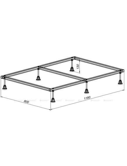 Купить 0.4 Каркас для литьевого поддона 1200х900, монтаж.размер 1180х800мм, сталь (267178) по цене 6610 руб., в Санкт-Петебруге в интернет магазине 100-Систем, а также дургие товары AQUANET из раздела Экраны и каркасы для поддонов и Душевые поддоны