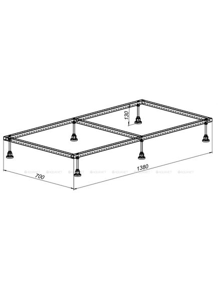 Купить 0.5 Каркас для литьевого поддона 1400х800, монтаж.размер 1380х700мм, сталь  (267179) по цене 7130 руб., в Санкт-Петебруге в интернет магазине 100-Систем, а также дургие товары AQUANET из раздела Экраны и каркасы для поддонов и Душевые поддоны