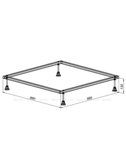 Купить 0.1 Каркас для литьевого поддона 900х900, монтаж.размер 880х880мм, сталь (267175) по цене 5560 руб., в Санкт-Петебруге в интернет магазине 100-Систем, а также дургие товары AQUANET из раздела Экраны и каркасы для поддонов и Душевые поддоны