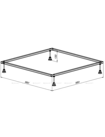 Купить 0.2 Каркас для литьевого поддона 1000х1000, монтаж.размер 980х980мм, сталь  (267176) по цене 6080 руб., в Санкт-Петебруге в интернет магазине 100-Систем, а также дургие товары AQUANET из раздела Экраны и каркасы для поддонов и Душевые поддоны