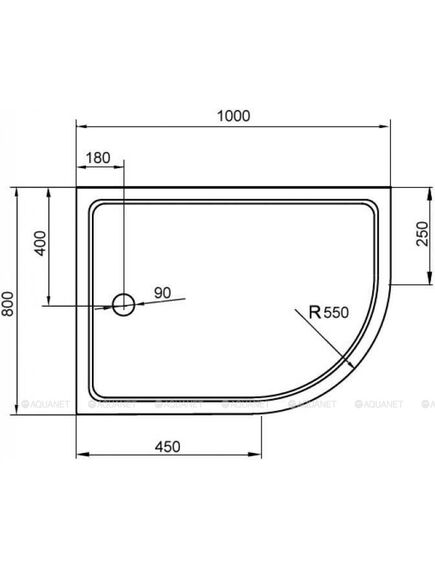 Купить Поддон для душа Cezares Tray R550 100х80 см акриловый R (tray-a-rh-100/80-550-15-w-r) по цене 24900 руб., в Санкт-Петебруге в интернет магазине 100-Систем, а также дургие товары CEZARES из раздела Нестандартные и Душевые поддоны