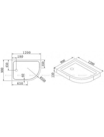 Купить Поддон для душа Cezares Tray R550 120х100 см акриловый R (tray-a-rh-120/100-550-15-w-r) по цене 31700 руб., в Санкт-Петебруге в интернет магазине 100-Систем, а также дургие товары CEZARES из раздела Нестандартные и Душевые поддоны