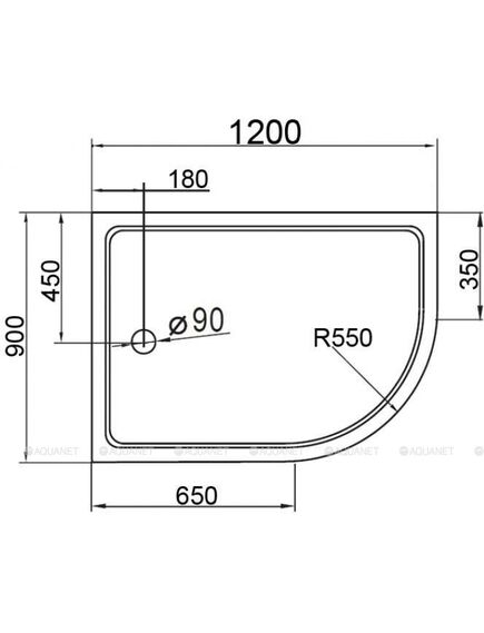 Купить Поддон для душа Cezares Tray R550 120х90 см акриловый R (tray-a-rh-120/90-550-15-w-r) по цене 29600 руб., в Санкт-Петебруге в интернет магазине 100-Систем, а также дургие товары CEZARES из раздела Нестандартные и Душевые поддоны