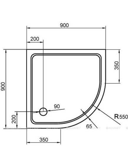 Купить Поддон для душа Cezares SMC R 90x90 см (tray-m-r-90-550-35-w) по цене 11300 руб., в Санкт-Петебруге в интернет магазине 100-Систем, а также дургие товары CEZARES из раздела Сегмент (четверть круга) и Душевые поддоны