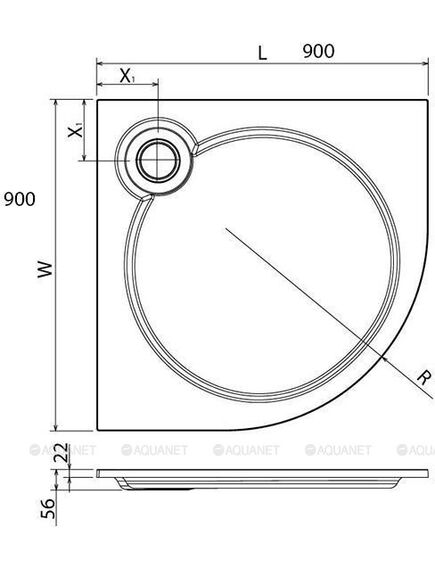 Купить Поддон для душа Cezares Tray R 90-550 радиальный (tray-s-r-90-550-56-w) по цене 27100 руб., в Санкт-Петебруге в интернет магазине 100-Систем, а также дургие товары CEZARES из раздела Сегмент (четверть круга) и Душевые поддоны