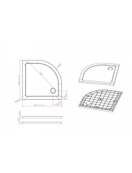 Купить Металлический каркас и ножки для поддона Cezares TRAY-M-R-90-ML (tray-m-r-90-ml) по цене 5400 руб., в Санкт-Петебруге в интернет магазине 100-Систем, а также дургие товары CEZARES из раздела Экраны и каркасы для поддонов и Душевые поддоны