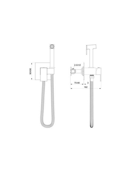 Купить Смеситель с гигиеническим душем встраиваемый WONZON & WOGHAND, Темный графит (WW-88829903-BGM) (ww-88829903-bgm) по цене 22134 руб., в Санкт-Петебруге в интернет магазине 100-Систем, а также дургие товары WONZON & WOGHAND из раздела Гигиенический душ со смесителем и Гигиенический душ