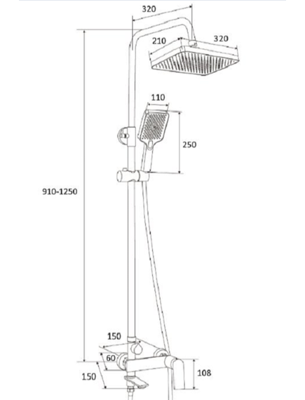 Купить Душевая система Osgard Fendi 67050 хром (67050) по цене 21487 руб., в Санкт-Петебруге в интернет магазине 100-Систем, а также дургие товары Osgard из раздела Душевые стойки и Душевые стойки, системы, панели, гарнитуры
