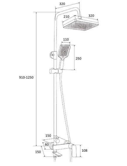 Купить Душевая система Osgard Fendi Black 68050 черный (68050) по цене 23121 руб., в Санкт-Петебруге в интернет магазине 100-Систем, а также дургие товары Osgard из раздела Душевые стойки и Душевые стойки, системы, панели, гарнитуры