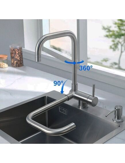 Купить Смеситель для кухни Osgard Harko 27073 никель (27073) по цене 6127 руб., в Санкт-Петебруге в интернет магазине 100-Систем, а также дургие товары Osgard из раздела Рычажные смесители и Смесители для кухни