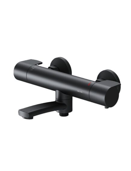Купить Смеситель для ванны AM.PM X-Joy F85A50022 с термостатом, черный (f85a50022) по цене 20690 руб., в Санкт-Петебруге в интернет магазине 100-Систем, а также дургие товары AM.PM из раздела Смесители с коротким изливом и Смесители для ванны и душа