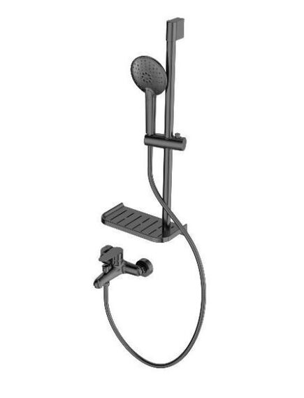 Купить Смеситель для ванны с душевым гарнитуром WONZON & WOGHAND ALFA, Темный графит (WW-AE3201-BGG) (ww-ae3201-bgg) по цене 17628 руб., в Санкт-Петебруге в интернет магазине 100-Систем, а также дургие товары WONZON & WOGHAND из раздела Смесители с коротким изливом и Смесители для ванны и душа