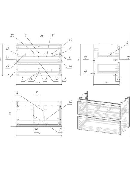 Купить (SB-SZ-MOD80-BL/Wh) Тумба п/рак. под столешницу подвесная: MODUO 80, белая, Сорт1 (sb-sz-mod80-bl/wh) по цене 22590 руб., в Санкт-Петебруге в интернет магазине 100-Систем, а также дургие товары CERSANIT из раздела Тумбы под раковину и Мебель для ванной комнаты