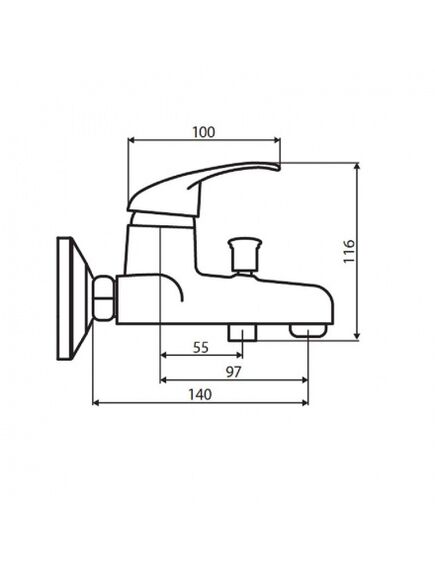 Купить D8010000 Comfort смеситель для ванны, материал полимер, цвет хром (d8010000) по цене 5390 руб., в Санкт-Петебруге в интернет магазине 100-Систем, а также дургие товары Dorff из раздела Смесители с коротким изливом и Смесители для ванны и душа