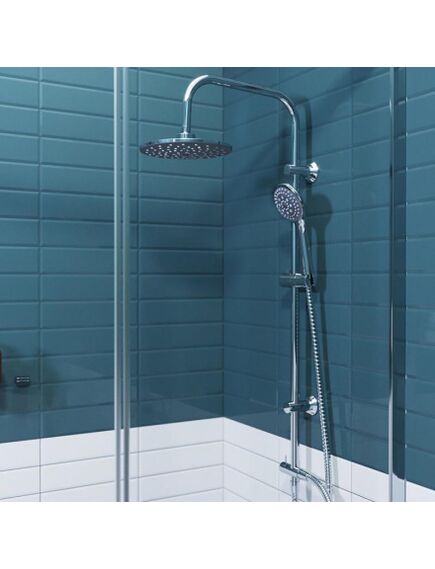 Купить D0711010 Norma душевая система с тропическим душем и смесителем в комплекте (d0711010) по цене 20790 руб., в Санкт-Петебруге в интернет магазине 100-Систем, а также дургие товары Dorff из раздела Душевые стойки и Душевые стойки, системы, панели, гарнитуры