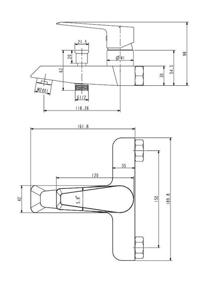 Купить Смеситель "New York" д/ван, кор/изл, б/акс, арт. NY 54 (ny 54) по цене 6595 руб., в Санкт-Петебруге в интернет магазине 100-Систем, а также дургие товары ESKO из раздела Смесители с коротким изливом и Смесители для ванны и душа