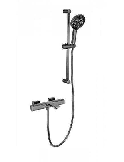 Купить Смеситель для ванны с душевым гарнитуром и термостатом WONZON & WOGHAND SOLID, Темный графит (WW-C2011-A-BGG) (ww-c2011-a-bgg) по цене 34637 руб., в Санкт-Петебруге в интернет магазине 100-Систем, а также дургие товары WONZON & WOGHAND из раздела Смесители с длинным изливом и Смесители для ванны и душа