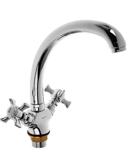 Купить Смеситель для кухни с гайкой, двухрычажный. Сатин (a4070a) по цене 2440 руб., в Санкт-Петебруге в интернет магазине 100-Систем, а также дургие товары Accoona из раздела Вентильные смесители и Смесители для кухни