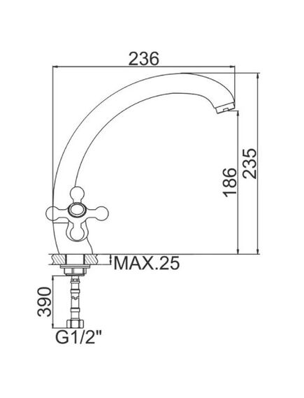 Купить Смеситель для кухни с гайкой, двухрычажный. Сатин (a4070a) по цене 2440 руб., в Санкт-Петебруге в интернет магазине 100-Систем, а также дургие товары Accoona из раздела Вентильные смесители и Смесители для кухни