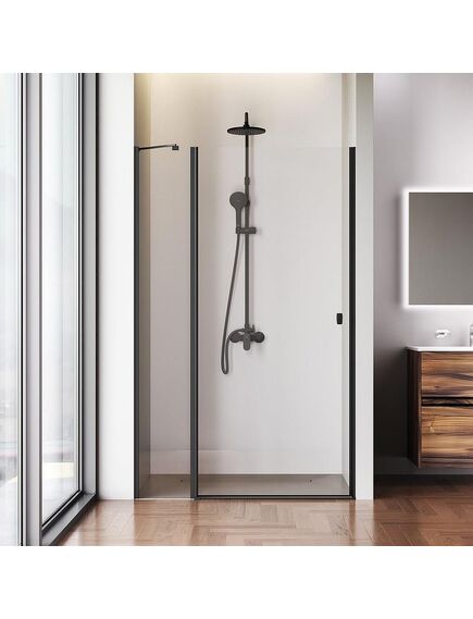 Купить Душевая дверь 120x190 AM.PM Sunny W87G-120-1P-BT прозрачное стекло, профиль черный матовый (w87g-120-1p-bt) по цене 26490 руб., в Санкт-Петебруге в интернет магазине 100-Систем, а также дургие товары AM.PM из раздела Душевые двери и Душевые двери, перегородки